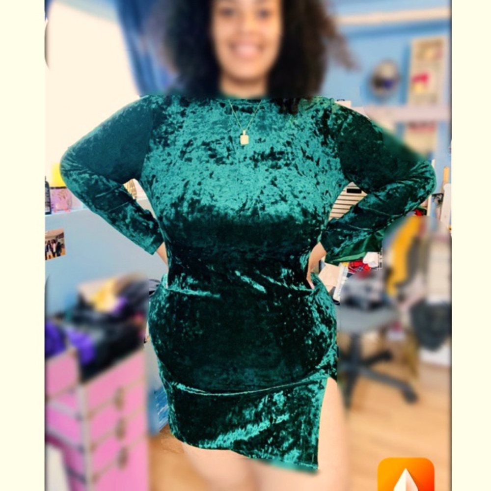Plus size velvet dress